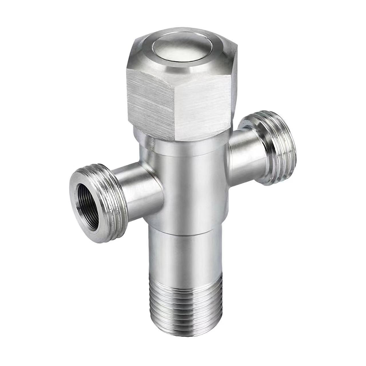 180°Three-Way Angle Valve Usa ka Inlet ug Duha ka Outlet Water Distribution Valve