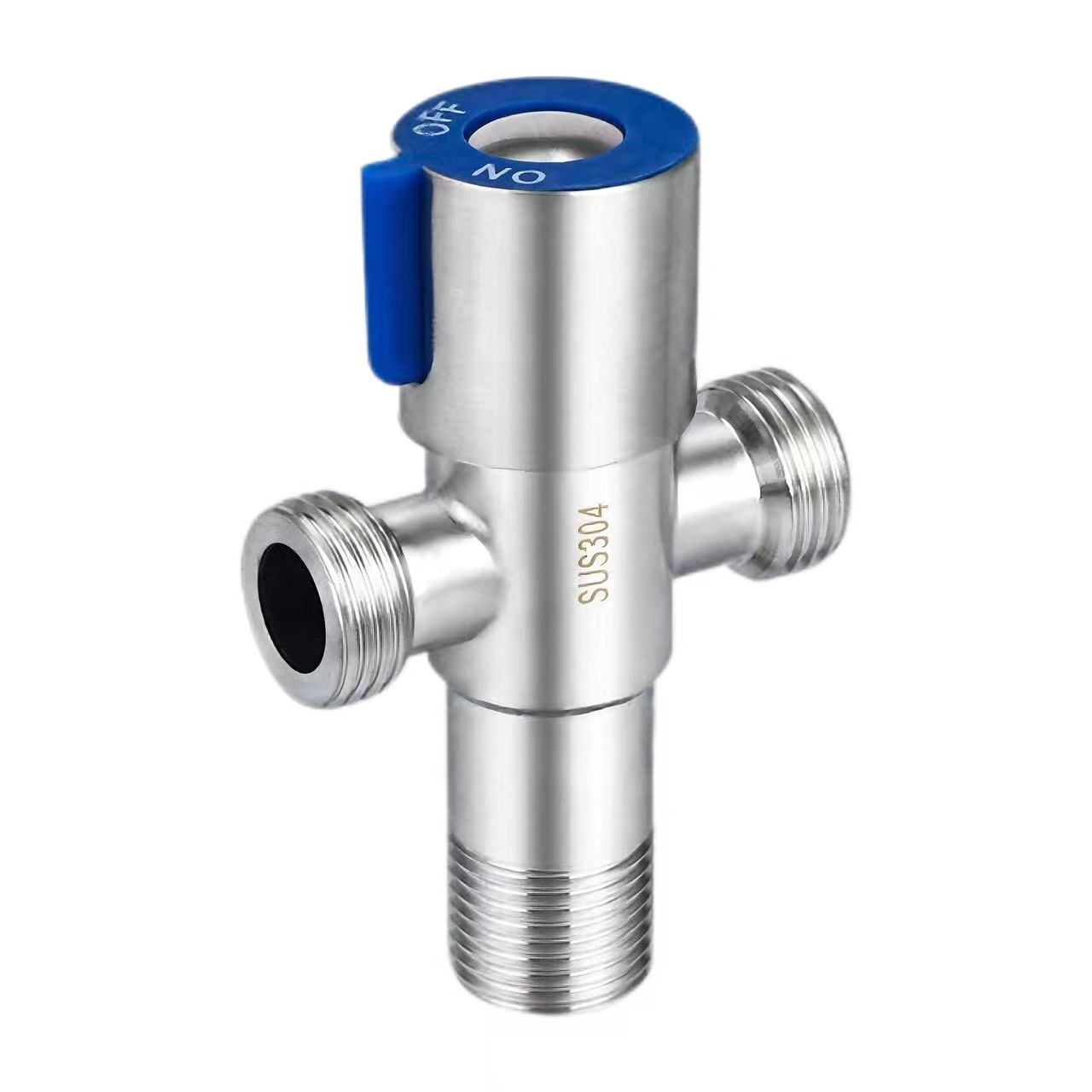 Blue Handle 180°Dual Outlet Three-Way Angle Valve