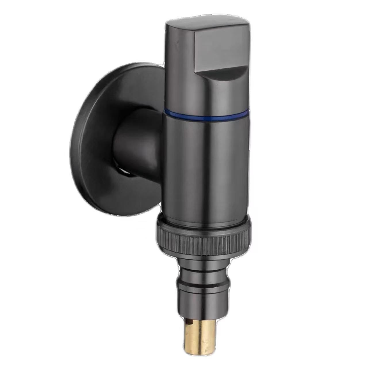Mahayag nga Chrome Gun Gray nga Washing Machine Water Stop Valve