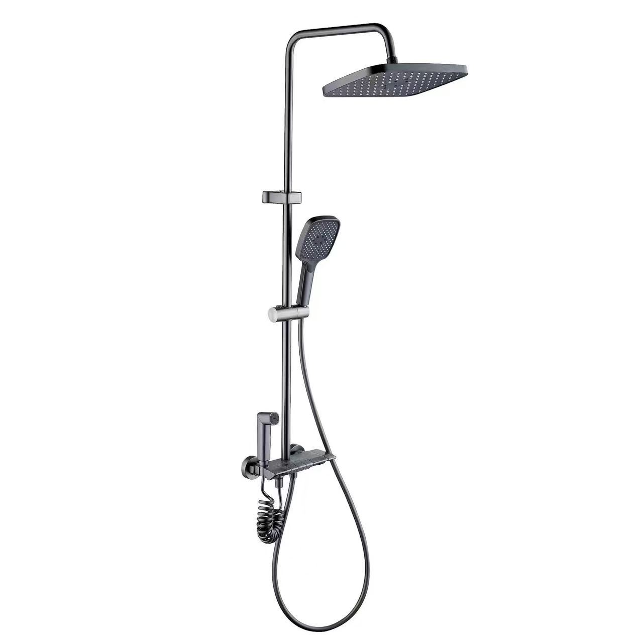 Four-Mode Piano Key Shower Set nga adunay Spray Gun