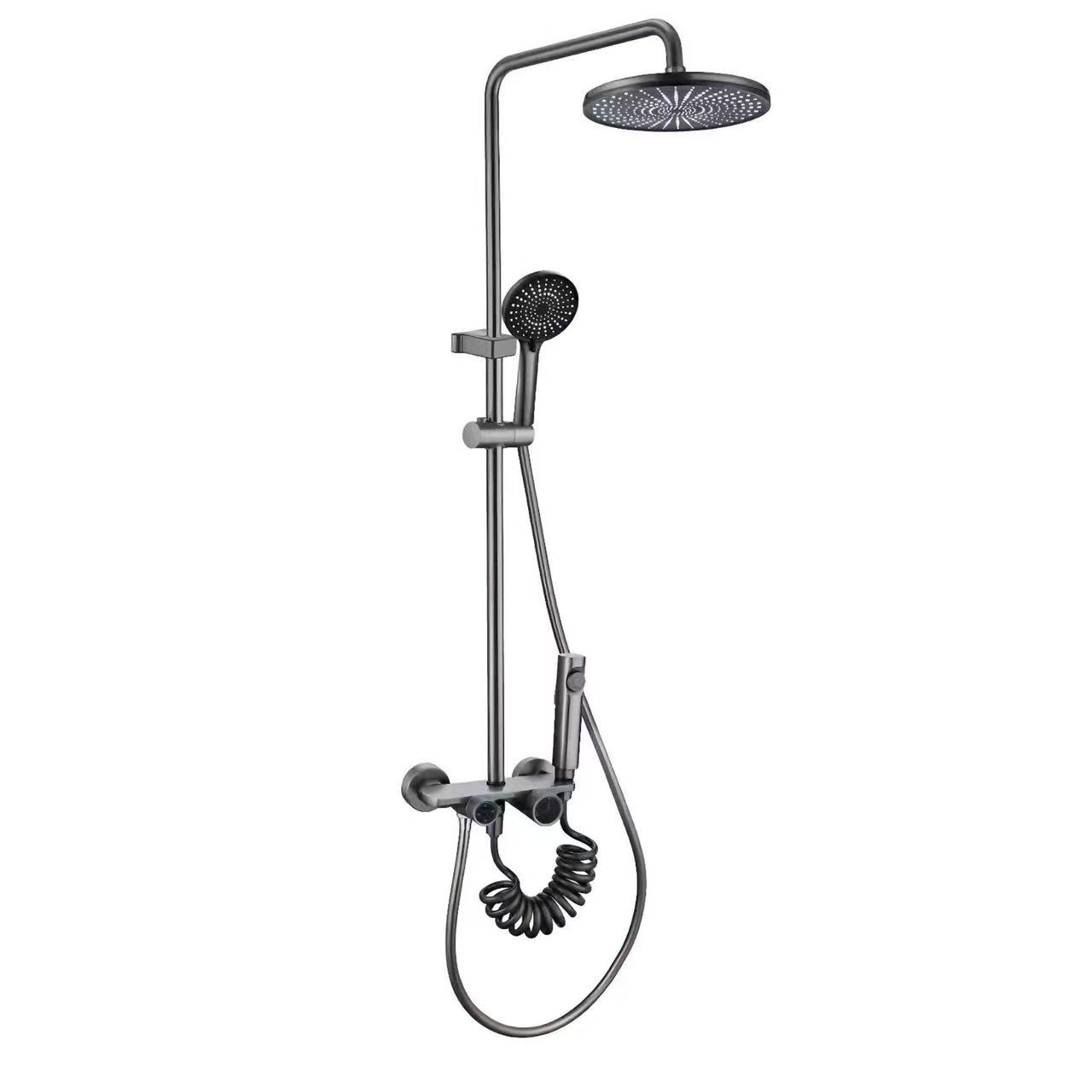 Round Rain Shower Set nga May Dual Knobs
