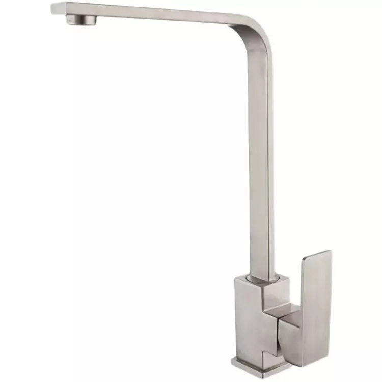 Seven-character square brushed kitchen init ug bugnaw nga gripo a