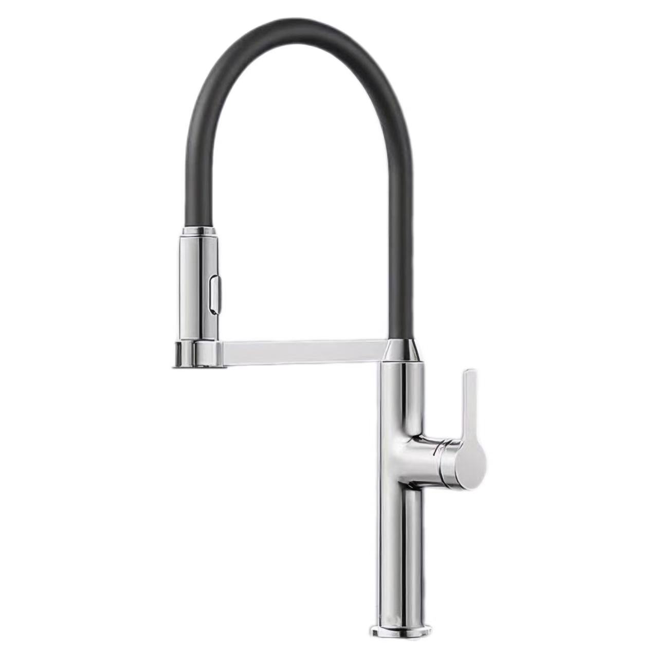 Silicone Curved Tube Single-Handle Hot Ug Cold Water Sink Faucet