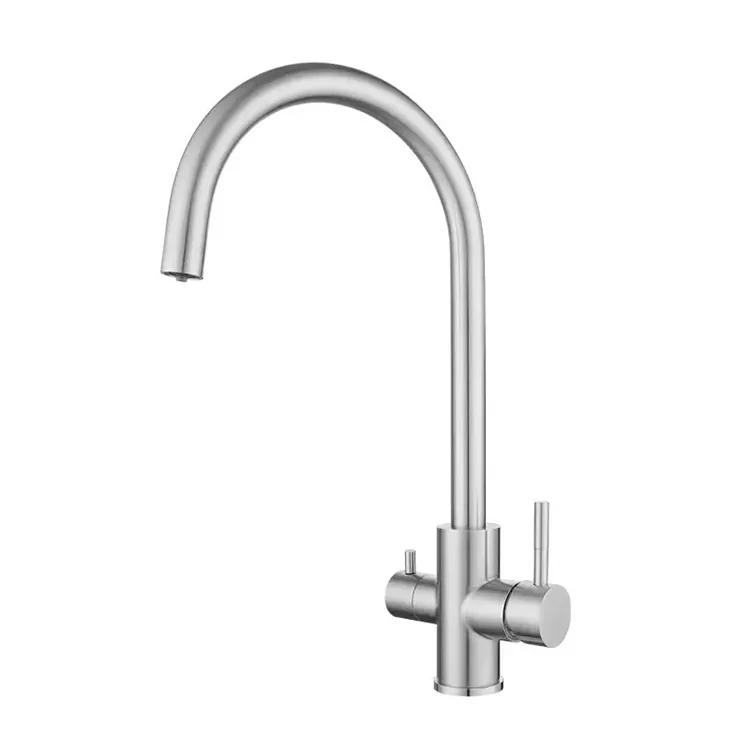 Swan Neck 3-in-1 nga Kusina nga Mainit ug Bugnaw nga Faucet